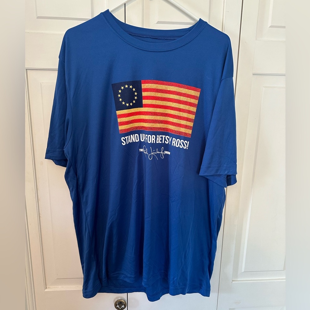 Rush Limbaugh Stand Up for Betty Ross Blue Tee Size XL NWOT